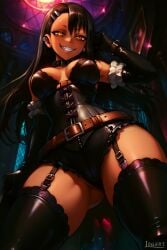 1girls absurdres ai_generated artist_name attractive big_breasts black_hair boots breasts cartoony cleavage commentary_request corset dark-skinned_female dark_skin detailed dominant_female domination evil_face evil_smile exposed exposed_breasts female female_focus female_only femdom garter_belt goth_girl gothic hayase_nagatoro high_heels high_quality highres hourglass_figure ijiranaide_nagatoro-san latex leak leaked line_art logart long_hair looking_at_viewer nagatoro_hayase petite please_don't_bully_me,_nagatoro pony_diffusion_xl seductive sensitive sexy small_breasts smile smiling stable_diffusion subscribestar tagme teenage_girl teenager watermark web_address yellow_eyes younger_female