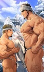 2boys 3boys abs age_difference arm_hair ass balls_under_clothes bandana bara beard beefy biceps big_areola big_ass big_breasts big_penis black_eyes black_hair bulge bulge_through_clothing cloud collarbone covered_face daddy dilf duo duo_focus erection erection_under_clothes fundoshi fundoshi_only gay genital_outline hachimaki hand_on_hip hand_on_penis happy_trail headband height_difference huge_cock hunk leg_hair long_penis looking_at_another looking_at_penis looking_down male male/male male_breasts male_only manly mature_male morning muscles muscular muscular_arms muscular_ass muscular_legs muscular_male muscular_thighs mustache_stubble nullqllun oppai original original_character pecs penis_awe penis_bigger_than_ass penis_bigger_than_breasts penis_bigger_than_head penis_bigger_than_torso penis_size_difference plump_ass practically_nude priest pubic_hair ritual rokushaku_fundoshi sanpaku shadow_over_eyes shide short_hair shrine sideburns size_difference sky small_pupils snow snow_on_trees snowing standing steam steamy_breath thick_arms thick_penis thick_thighs topless tough_guy tree veiny_arms white_fundoshi winter yaoi yellow_hair