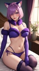 ai_generated dangerous_beast fate/grand_order fate_(series) large_breasts lingerie mash_kyrielight medium_breasts pink_hair