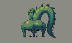 animated anthro anus ass balls big_balls big_butt bubble_butt crtimesnsfw genitals green_body green_scales looking_at_viewer looking_back luigi_(mythical_pantleg) male presenting_balls reptile scales scalie snake solo spiked_tail spikes spikes_(anatomy) tail thick_tail thick_thighs twerking viper wide_hips wobbling