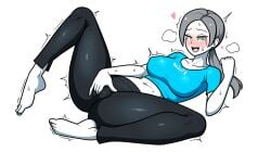 ai_generated cameltoe fingering_through_clothes masturbation masturbation_through_clothing spread_legs wii wii_fit wii_fit_trainer