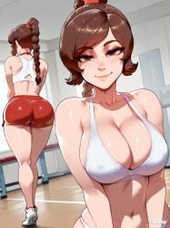 1girls ai_generated ass avatar_the_last_airbender breasts cleavage difuxer female female_focus female_only large_breasts light-skinned_female light_skin looking_at_viewer midriff solo thighs ty_lee wide_hips