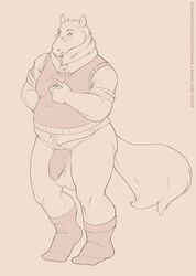 anteater anthro balls big_balls bottomless clothed clothing erection eyewear fur furry glasses half-dressed male male_only mammal original original_character overweight penis pubes smoking socks solo stereoplair uncut