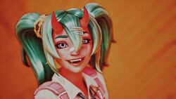 3d fortnite green_eyes nemia_(fortnite) non-nude red_body