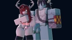 1femboy 2boys 3d 3d_model 3ntnsfw balls big_penis blush femboy femboysub gay imminent_sex naked nipples penis penis_out presenting red_hair roblox robloxian thighhighs