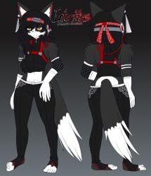 1boy 2025 airiin220 black_hair cat_ears cat_tail clothing cyberairiin_(airiin220) feline furry furry_only japanese_clothes male male_only oc original_character reference_image reference_sheet uchuseiza_kurotsuki yellow_eyes