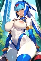 2d ai_generated android android_girl fairy_leviathan female female_focus female_only helmet mega_man mega_man_zero robot robot_girl solo solo_female solo_focus tagme