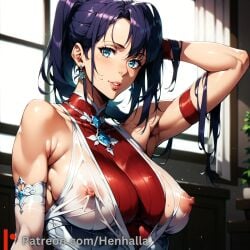 1girls ai_generated anime anime_girl big_breasts breasts dress henhalla hentai palpable solo solo_female sung_jin-ah young younger_female