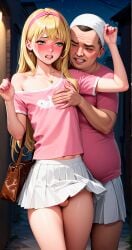 ai_generated blonde_hair femboy feminine_male feminization forced_feminization jennifer_(femboy) not_psycho otoko_no_ko otokonoko sissification sissy teenage_boy