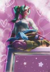 3d fortnite green_eyes gyaru nemia_(fortnite) non-nude red_body