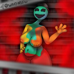 big_ass_(female) big_breasts big_butt coloured_flesh dark doey_the_doughman doey_the_doughwoman dough female female_only friendly hat looking_at_viewer multicolored_body nipples nipples_outside poppy_playtime poppy_playtime_(chapter_4) r63 red_smoke rule_63 smiling solo solo_female solo_focus waid waving waving_at_viewer