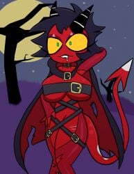 alternate_costume black_hair brainwashed demon demon_girl demon_horns demon_tail helluva_boss hypnosis millie_(helluva_boss) mind_control tcross