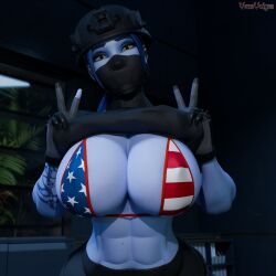 1girls 3d 4th_of_july abs amelie_lacroix american_flag_bikini ass big_ass big_breasts bikini bikini_top blizzard_entertainment breasts female female_only fit fit_female looking_at_viewer muscular muscular_female overwatch overwatch_2 purple_skin skimpy_bikini skimpy_swimwear solo swimsuit tattoo thick_thighs thong vonsvaigen wide_hips widowmaker yellow_eyes