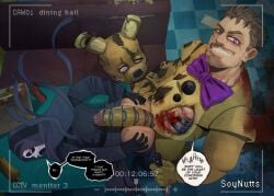 2025 2boys 2d 2d_(artwork) above_view abs age_difference animatronic bara barazoku beard big_penis blood blood_stain blumhouse_productions bowtie camera camera_view crossover daddy danny_johnson dead_by_daylight dialogue digital_drawing_(artwork) digital_media_(artwork) dilf english_text facial_hair fat_cock five_nights_at_freddy's five_nights_at_freddy's_(film) from_above fursuit gay ghostface goatee gore greying_hair grin hands_on_ass holding_knife holding_object hot_dogging huge_cock huge_penis humanoid imminent_anal imminent_penetration knife lagomorph leporid looking_at_viewer male male_only mammal masked masked_male mature mature_male mostly_clothed muscular muscular_male neckwear nipples nustache purple_bowtie purple_eyes ripped_clothing robot robotic_penis scottgames security_camera short_hair smile smiling soynutts speech_bubble spring_bonnie_(fnaf) spring_bonnie_(movie) suit text thick_penis torn_clothes universal_pictures universal_studios william_afton william_afton_(film) yaoi