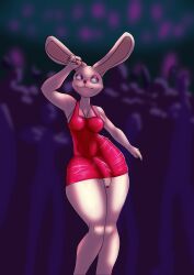 big_breasts bunny dancing dickgirl eyeshadow flaccid foreskin froggkingg no_panties penis rabbit smile