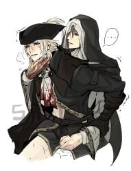 2girls blonde_female blonde_hair bloodborne brown_hair brunette_hair clothed clothed_sex clothes clothing cunnilingus dark_souls dark_souls_3 dominant_female dubious_consent female female_focus female_only finger_fuck fromsoftware hat lady_maria_of_the_astral_clocktower noireee96 nun nun_outfit sister_friede submissive_female vaginal_penetration vaginal_sex yuri