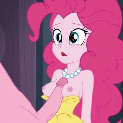 accurate_art_style aerolae ai_generated blue_eyes breasts civitai dress equestria_girls exposed_breasts my_little_pony nipples nude paizuri paizuri_lead_by_female penis_between_breasts pink_hair pink_skin pinkie_pie_(eg) pinkie_pie_(mlp) red_lipstick