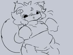 animated animated anthro belly_rub big_breasts breasts busty busty_boy calico_cat chubby chubby_male domestic_cat fat_boy fat_male femboy furry male male_with_breasts minnow_(character) rubbing rubbing_belly