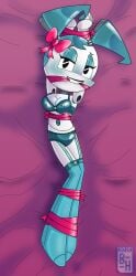 1girls birthday bondage borrowinghydra female jenny_wakeman my_life_as_a_teenage_robot nickelodeon ribbon solo xj-9