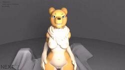 3d animated anthro big_breasts breasts canine digimon female fox fur furry looking_at_viewer loop mammal nude pussy renamon solo thick_thighs wide_hips wolvalix