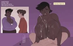 big_breasts dark-skinned_female female_on_futa futanari jamesab paizuri regina_(jamesab)