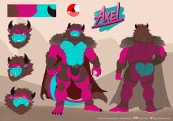 5_toes abs absurd_res ankle_tuft anthro arm_tuft armor ass axel_(lazydergenboi) barefoot beard blush butt_heart cape chaps chest_tuft clothing dragon elbow_tuft english_text erection facial_hair feet felid hi_res hybrid leather leather_armor leather_clothing leg_tuft lion male mammal mane model_sheet muscular muscular_male mythological_creature mythological_scalie mythology nelldemon nipple_outline nipples pantherine red_eyes scalie solo tail tail_tuft text toes tuft unconvincing_armor