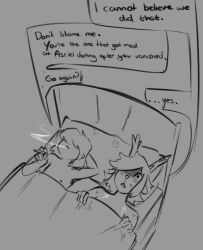 1boy 1girls after_sex age_difference aged_up deltarune dess_holiday english_text female female/nb human kris_(deltarune) male male/female meme monster_girl nonbinary smoking straight tagme undertale