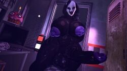1futa 3d breasts five_nights_at_freddy's futanari huge_breasts huge_cock intersex looking_at_viewer marionette_(fnaf) penis rayhuma solo tagme