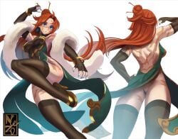 big_ass big_breasts big_breasts big_butt big_thighs big_titties character_request clothing curvaceous curvaceous_female curvaceous_figure curvy curvy_figure curvy_hips exnezo female female_focus female_only long_hair orange_hair thigh_highs