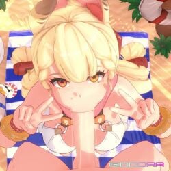 1boy 1girls 3d 3d_animation :>= alice_thymefield alice_thymefield_(sea_of_thyme) alternate_eye_color animated audible_creampie beach_ball big_breasts blonde_hair blowjob breasts bunny_ears bunny_girl cum cum_in_mouth cumming fellatio female giddora jiggling_breasts koikatsu looking_at_viewer loop male male_pov nude nude_male official_alternate_costume one-piece_swimsuit pov self_upload shorter_than_10_seconds sound swallowing_cum swimsuit tagme thiren twintails v_sign video zenless_zone_zero