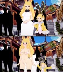 animal_ears blonde_hair blush breasts female large_breasts long_hair