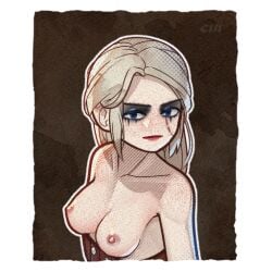 breasts breasts_out cd_projekt_red chibi chibi_style ciri nude the_witcher_(series) the_witcher_3:_wild_hunt