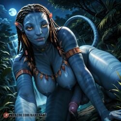 ai_generated alien avatar blue_body futa_sans_pussy futanari intersex naikedart neytiri penis solo stable_diffusion