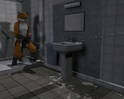 3d animated anthro balls bathroom canine cum cumshot erection fox fur furry h0rs3 loop male male_only mammal masturbation no_humans nude open_mouth orgasm penis solo