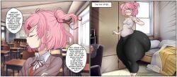 1girls ass ass_bigger_than_head ass_expansion ass_growth before_and_after big_ass big_butt big_thighs bottom_heavy butt butt_bigger_than_head curvy dialogue doki_doki_literature_club female female_only gigantic_ass huge_ass looking_at_viewer natsuki_(doki_doki_literature_club) pink_hair standing tagme text thick_thighs thighs thighs_bigger_than_head vanjun weight_gain wide_hips