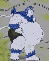 fart fart_cloud fart_everywhere fart_fetish farting farts furry gassygohma lion male overweight overweight_male topless