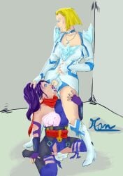 2girls clothed_female cunnilingus dominant_female eating_pussy emma_frost emma_frost_(marvel_rivals) female femdom head_grab hornyhoneyart leaking_pussy lesbian lesbian_domination lesbian_focus lesbian_sex lezdom lezsub marvel marvel_comics marvel_rivals psylocke psylocke_(default) psylocke_(marvel_rivals) psylocke_(marvel_rivals)_(demon_days) pussy pussy_juice pussy_juice_drip sai_(marvel) sloppy_cunnilingus tongue tongue_out torn_bottomwear torn_clothes torn_clothing wet_pussy white_queen x-men yuri