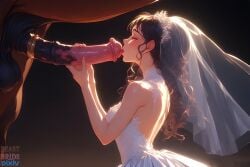 ai_generated balls beastbride bestiality_marriage bridal_veil bride female horse horse_balls horse_penis horsecock kissing_penis licking_penis male married_to_feral married_to_penis penis wedding wedding_dress wedding_ring wedding_veil zoophilia