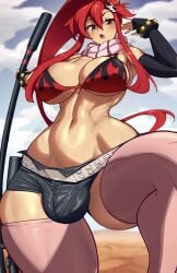 1futa alternate_version_available bulge clothed futanari nnilaee sfw tagme tengen_toppa_gurren_lagann yoko_littner