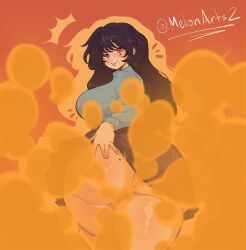 1girls :p alternate_version_available big_ass big_breasts black_hair blush breasts breasts_bigger_than_head bubble_butt fart fart_cloud fart_fetish farting farting_at_viewer fat_ass female hand_on_ass heart_symbol huge_ass huge_fart looking_back melonarts2_(artist) melonarts_(character) miloartses mole mole_on_ass moles moles_under_eyes no_panties red_eyes seductive seductive_look seductive_pose seductive_smile simple_background smile thick_ass tongue tongue_out upskirt