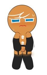 1boy 2025 anthro arm_warmers armwear black_leggings black_lingerie blue_eyes blush blushing_at_viewer brown_body cookie cookie_run cookie_run:_tower_of_adventures cookie_run_kingdom cookie_run_ovenbreak crying crying_with_eyes_open embarrassed embarrassed_male embarrassed_nude_male facing_viewer flaccid flaccid_penis genitalia genitals gingerbrave gingerbread_cookie gingerbread_man humanoid_genitalia kuwoesque leggings lingerie looking_at_viewer male male_only motion_lines red_mouth shaking small_penis sweat sweating sweaty tagme tear tears tears_of_embarrassment testicles tiny_penis white_hair