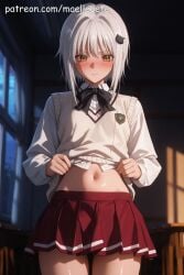 ai_generated anime beautiful beauty blush breasts cleavage cute eyes female flat_belly girl girly high_quality high_resolution high_school_dxd highres human koneko_toujou long_hair love maellepetite medium_breasts naked nsfw nude nude_female nudity oil oiled oiled_body oiled_skin petite petite_body petite_female pose shiny_skin skinny slim slim_waist small_breasts teenage_girl uncensored young