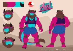 5_toes abs absurd_res ankle_tuft anthro arm_tuft axel_(lazydergenboi) barefoot beard blush bottomwear chest_tuft clothing dragon elbow_tuft erection facial_hair feet felid hi_res hotpants hybrid leg_tuft lion male mammal mane model_sheet muscular muscular_male mythological_creature mythological_scalie mythology nelldemon nipple_outline nipples pantherine red_eyes scalie shirt shorts solo tail tail_tuft tank_top toes topwear tuft