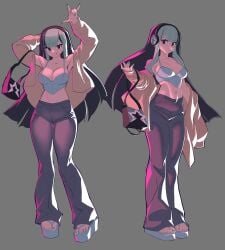 big_ass big_breasts big_butt big_thighs big_titties clothing curvaceous curvaceous_female curvaceous_figure curvy curvy_figure curvy_hips exnezo female female_focus female_only green_hair long_hair looking_at_viewer original original_character