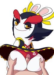 1boy 1girls ass big_ass bunny_girl buttjob furry huge_ass kanya_(mario_+_rabbids) mario_+_rabbids rabbid raving_rabbids rayman_(series)