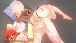 bara body_markings cum cum_inside cum_leaking expressions gay goon4bara held_by_legs held_up honkai:_star_rail honkai_(series) hoyoverse kiryuma leaking_cum male male/male male_only mydei_(honkai:_star_rail) naked opennsfwsp phainon_(honkai:_star_rail) sound tagme tattoo video