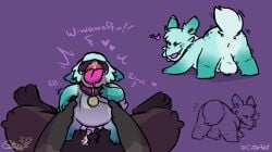 all_the_way_through anal anthro aquatic_gastropod ass balls bean_(critternest) bean_eyebrows big_penis biped blue_body blue_fur bodily_fluids brown_body brown_fur collar collar_tag critternest cum ejaculation erection fluffy fluffy_tail fur gastropod genital_fluids genitals half-erect hands-free heart_symbol hi_res holding_waist holding_with_two_hands lagomorph leporid male male/male mammal marine moan mollusk onomatopoeia open_mouth penetration penis precum presenting presenting_hindquarters purple_tongue quadruped rabbit sea_slug semi-anthro sex size_difference slug small_penis sound_effects tail text tongue tongue_out x-ray_view