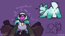 all_the_way_through anal anthro aquatic_gastropod ass balls bean_(critternest) bean_eyebrows big_penis biped blue_body blue_fur bodily_fluids brown_body brown_fur collar collar_tag critternest cum ejaculation erection fluffy fluffy_tail fur gastropod genital_fluids genitals half-erect hands-free heart_symbol hi_res holding_waist holding_with_two_hands lagomorph leporid male male/male mammal marine moan mollusk onomatopoeia open_mouth penetration penis precum presenting presenting_hindquarters purple_tongue quadruped rabbit sea_slug semi-anthro sex size_difference slug small_penis sound_effects tail text tongue tongue_out