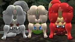 3girls 4kids_entertainment anthro archie_comics blushes cosmo_the_seedrian female fennec fiona_fox grabbing_ass mikumikudance mmd nude original_character raised_ass silverteam2017 smug_face sonic_(series) sonic_the_hedgehog_(archie) sonic_the_hedgehog_(comics) sonic_the_hedgehog_(series) sonic_x tms_entertainment