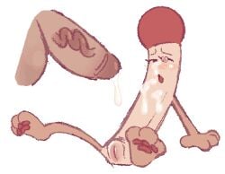 battle_for_dream_island bfb bfdi bfdia cum cum_on_face cumshot heart_eyes match_(bfdi) object_show object_shows osc pawpads paws penis puffy_pussy pussy